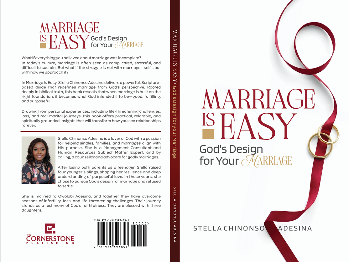 Marriage is Easy full back, spine, and front cover design